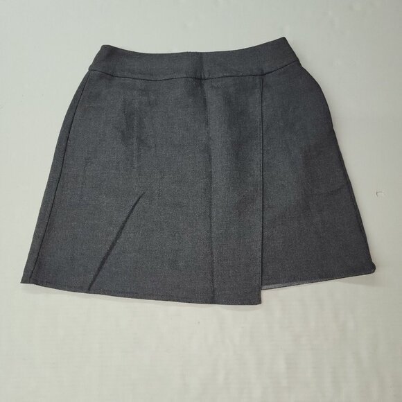 Uniqlo Skirt Women 4 Grey Damen Rock Wrap Mini Stretch‎ Office Minimalist Casual - Picture 1 of 13